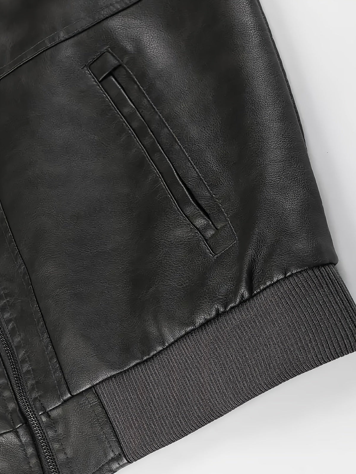 Kessoro men's hooded moto biker jacket in black, dark grey or coffee brown, view 7 of 30