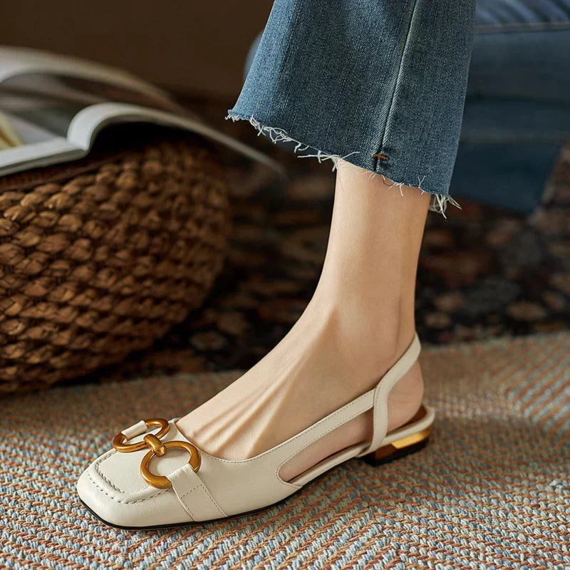 Women's cushioned buckle strap sandals in dark blue, beige, black, brown and khaki, shown for womenswear styling