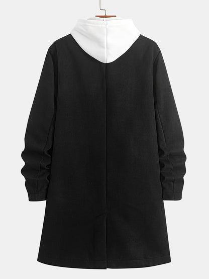 Kessoro men's double-breasted tailored overcoat in black, view 3 of 7