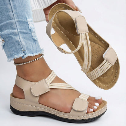Kessoro women's adjustable strap orthopedic sandals in blue, black, white, pink and beige, for women