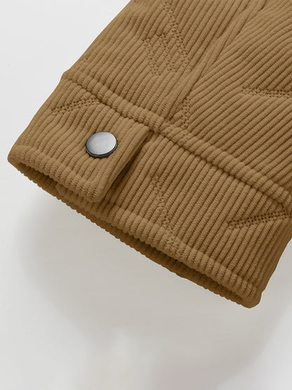 Kessoro men's plush-lined snap-button trucker jacket in coffee brown – image 6 of 7