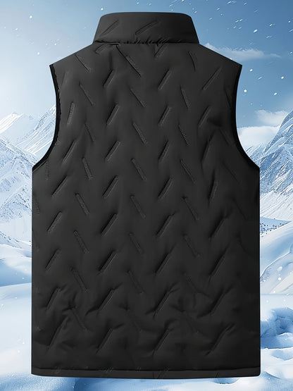 Kessoro Men's Fleece-Lined Stand Collar Vest in black - men's apparel, view 2 of 9