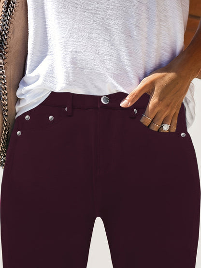 Kessoro women's high-waisted stretch skinny jeans shown in a range of denim and solid colourways
