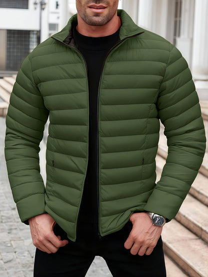 Kessoro men's lightweight windproof quilted jacket in yellow, black and green - product view 21