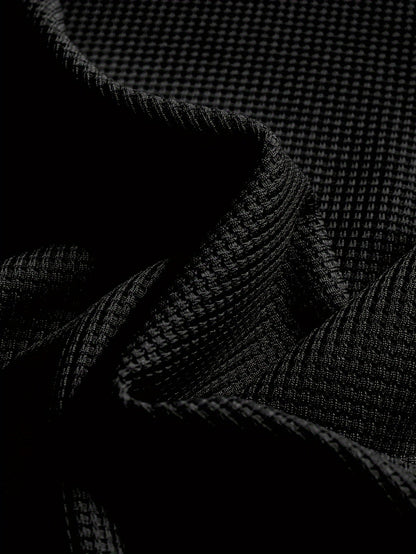 Kessoro Men's Waffle-Knit Two-Piece Outfit Set in white and black, image 18 of 21.
