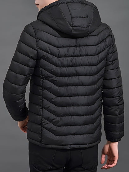 Kessoro Women's Hooded Quilted Puffer Jacket in black and grey, image 3 of 11.