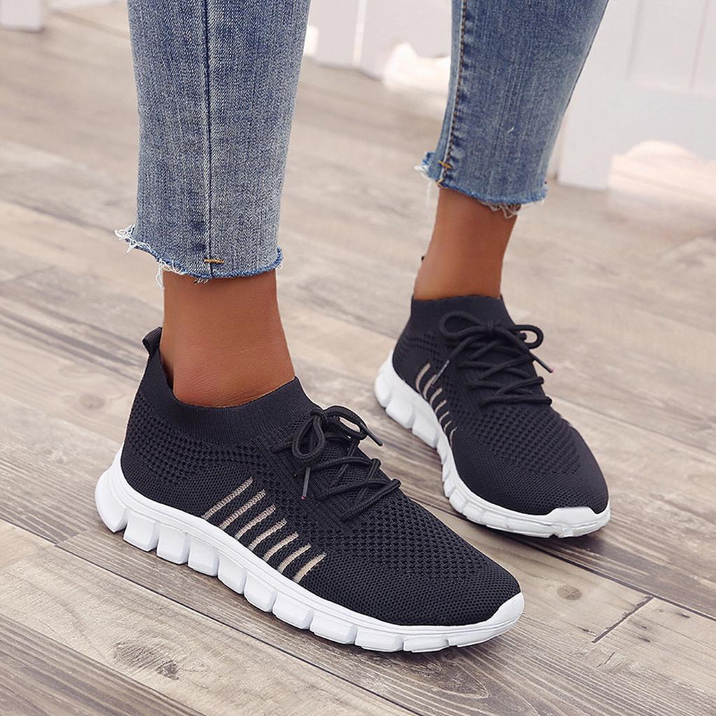 Kessoro Women's Lightweight Cushioned Everyday Sneakers in turquoise, pink, red and other colourways — back view