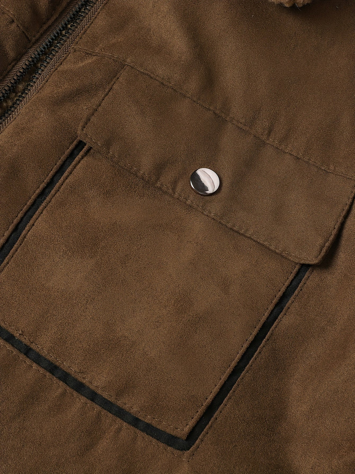Kessoro men's fleece-lined multi-pocket winter jacket in coffee brown - product view 6