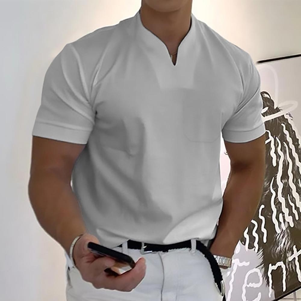 Men's refined collar short sleeve polo shirt in a ten-colour range, shown for menswear styling