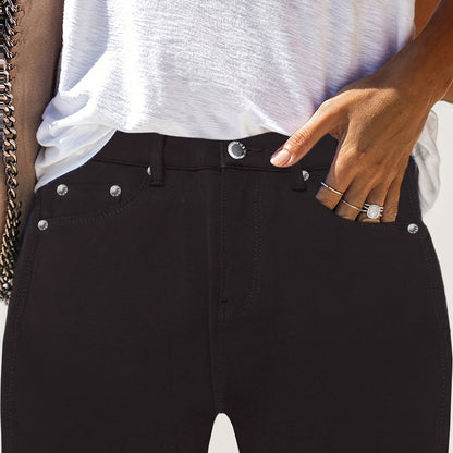 Kessoro women's high-waisted stretch skinny jeans shown in a range of denim and solid colourways