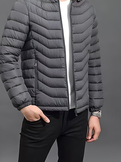 Kessoro Women's Hooded Quilted Puffer Jacket in black and grey, image 11 of 11.