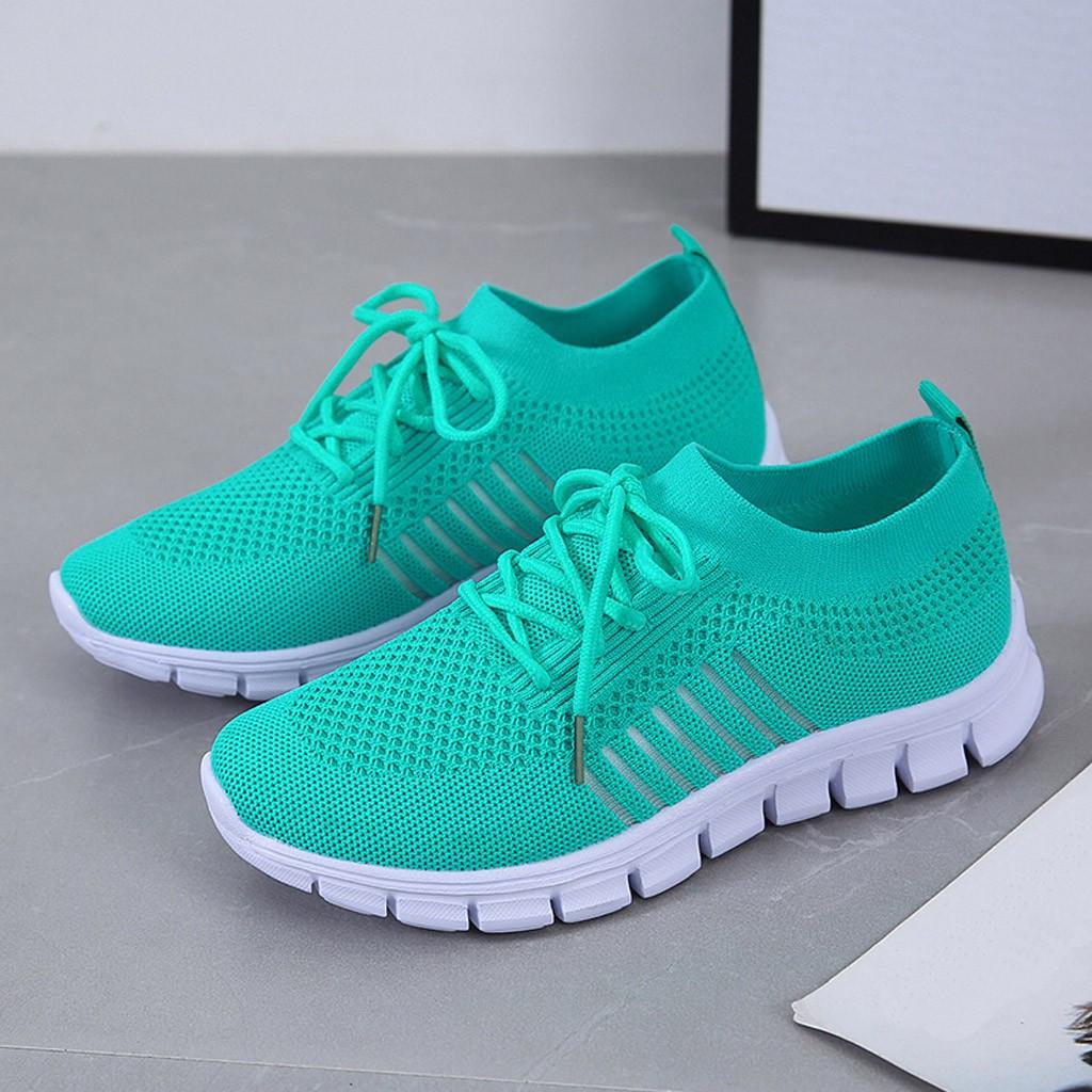 Kessoro Women's Lightweight Cushioned Everyday Sneakers in turquoise, pink, red and other colourways — three-quarter view
