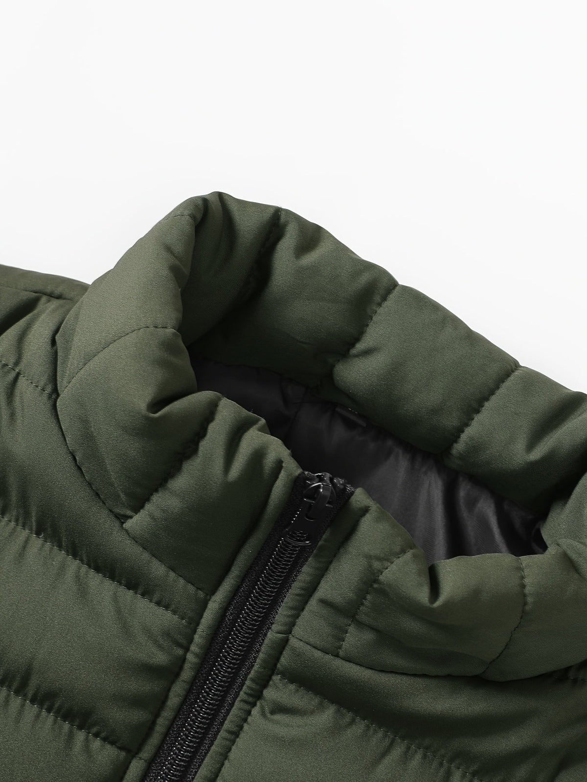 Kessoro Men's Quilted Stand-Collar Puffer Vest in military green and royal blue - men's apparel, view 4 of 19