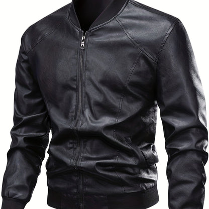 Kessoro men's slim-fit zip-up bomber jacket in black - product view 11
