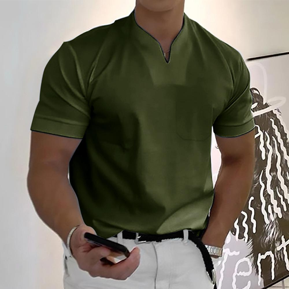 Men's refined collar short sleeve polo shirt in a ten-colour range, shown for menswear styling