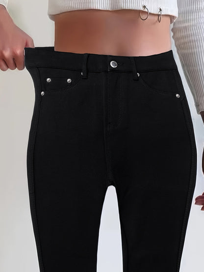Kessoro women's high-waisted stretch skinny jeans shown in a range of denim and solid colourways
