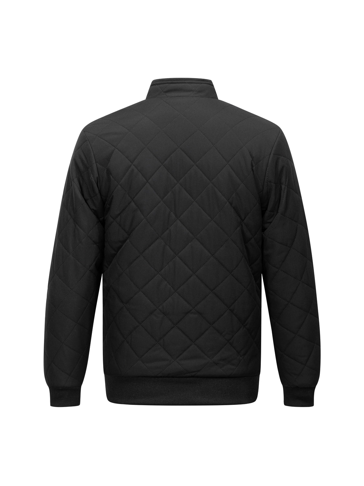 Kessoro unisex quilted bomber jacket in black with a full-length zip