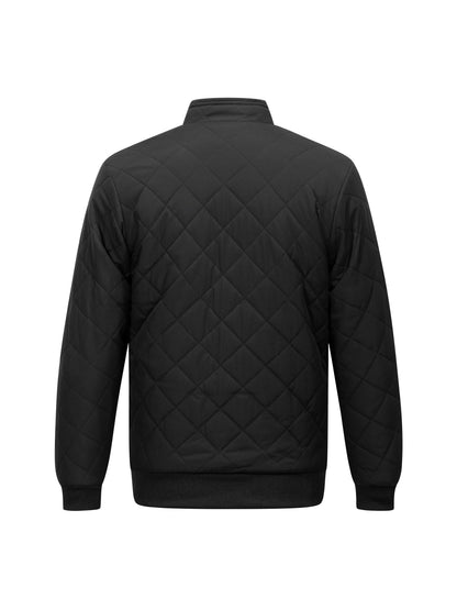 Kessoro unisex quilted bomber jacket in black with a full-length zip
