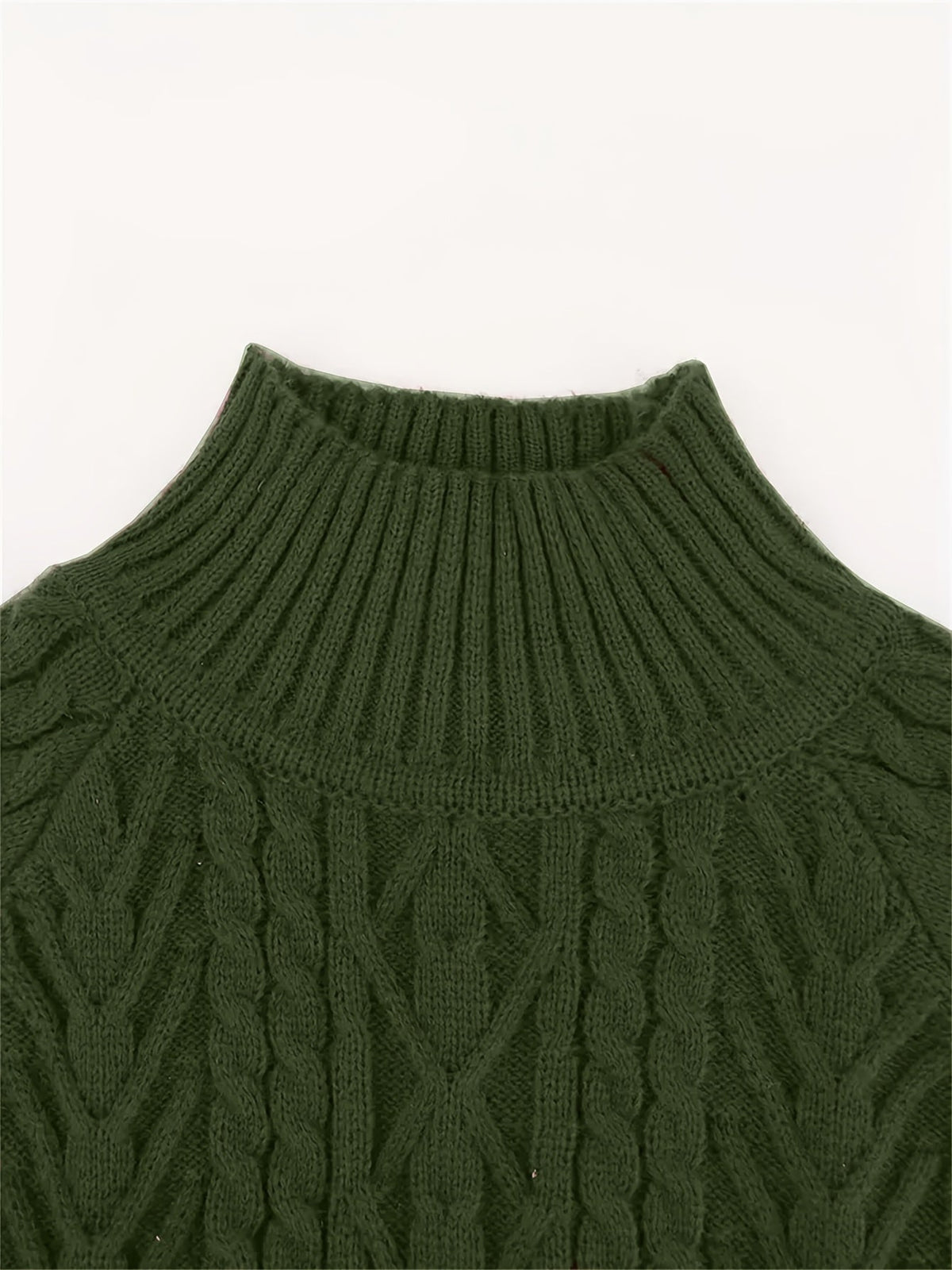 Kessoro women's textured cable-knit half-collar sweater in navy, black, dark grey, khaki and green