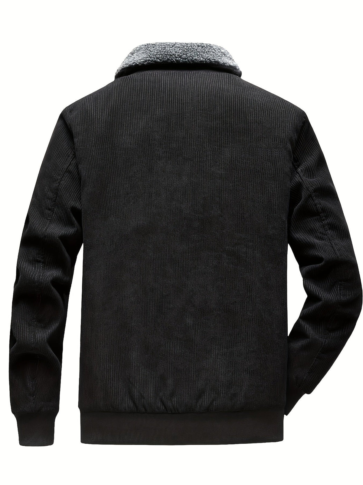 Kessoro men's plush-lined stand-collar workwear jacket in black and khaki - product view 3