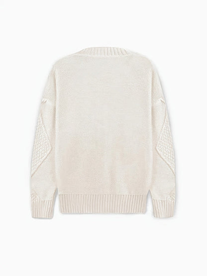 Kessoro women's cozy cable-knit button-front cardigan in pink and apricot