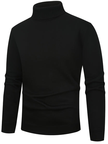 Kessoro men's cozy ribbed roll-neck sweater with a lined interior in muted winter colourways