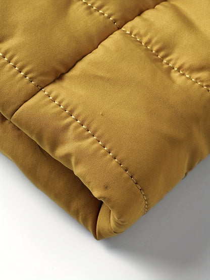 Kessoro men's lightweight windproof quilted jacket in yellow, black and green - product view 8