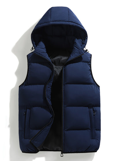 Kessoro Men's Insulated Hooded Puffer Vest in dark blue - men's apparel, view 2 of 6
