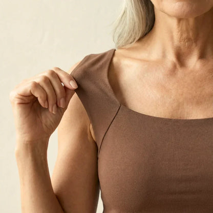 Kessoro women's built-in bra ribbed tank top in black, beige, coffee, green and burgundy
