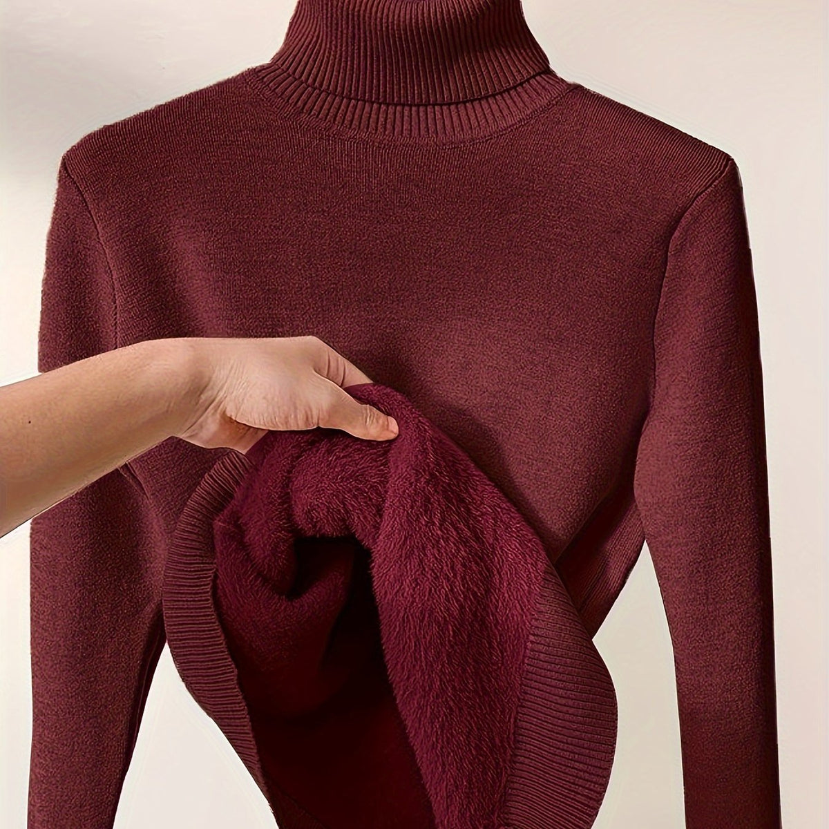 Kessoro women's fleece-lined high-neck sweater in one of six colourways, view 25 of 32