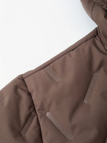 Kessoro men's hooded plush-lined winter jacket in yellowish brown - product view 5