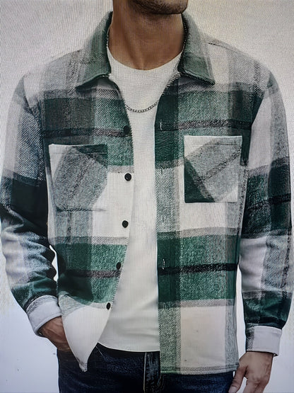 Kessoro men's rugged heavyweight check overshirt in warm autumnal check colourways