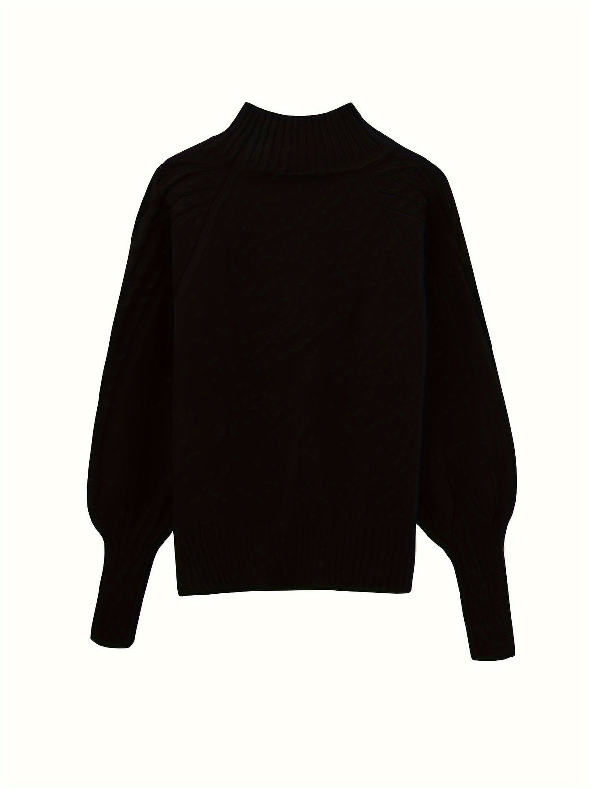 Kessoro women's cable-knit half-high collar sweater in black, red, grey, khaki and green – view 7