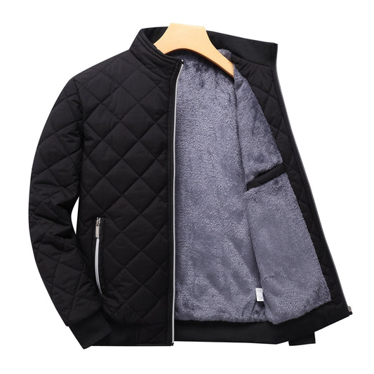Kessoro unisex quilted bomber jacket in black with a full-length zip