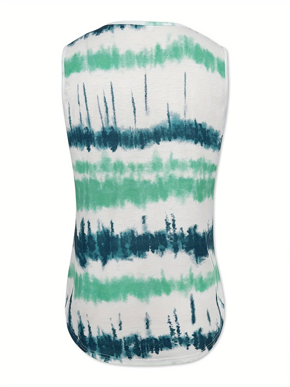 Women's flowy square-neck tank top in green, violet, vibrant blue and apricot — Kessoro, image 5 of 14