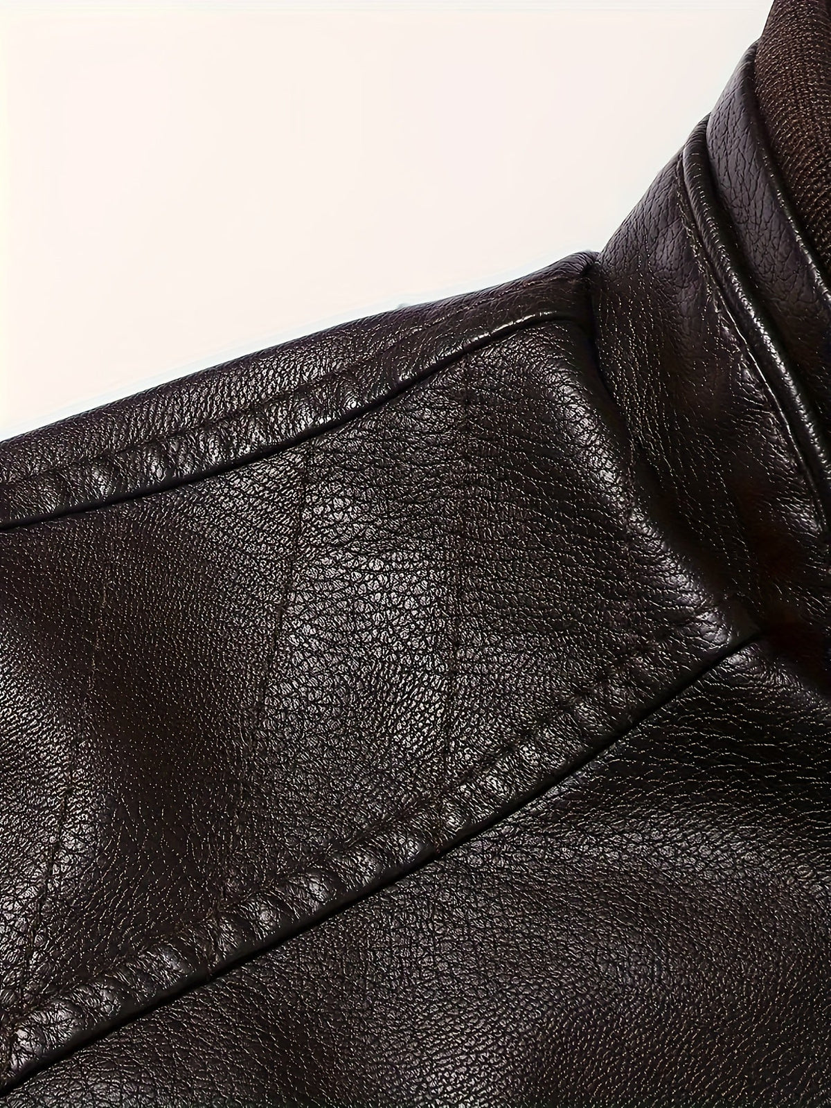 Kessoro men's classic stand-collar moto jacket in coffee brown - product view 6