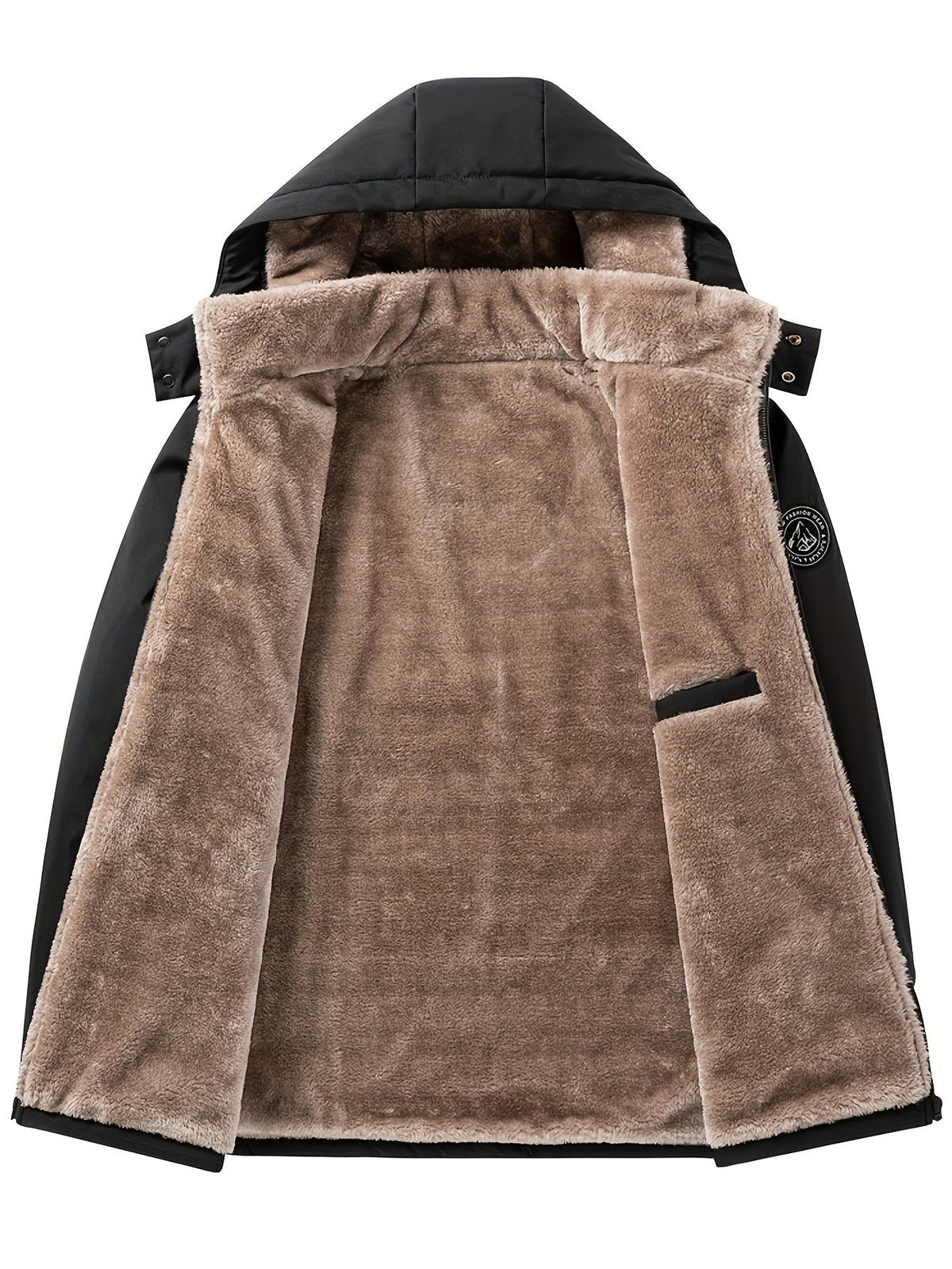 Kessoro men's hooded insulated quilted coat in black and grey - product view 5