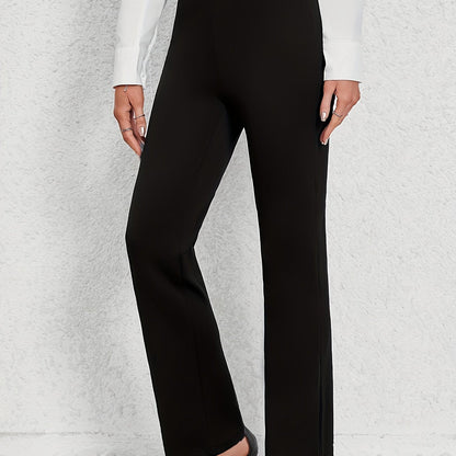 Kessoro women's refined stretch straight-leg pants in black and navy - product view 1