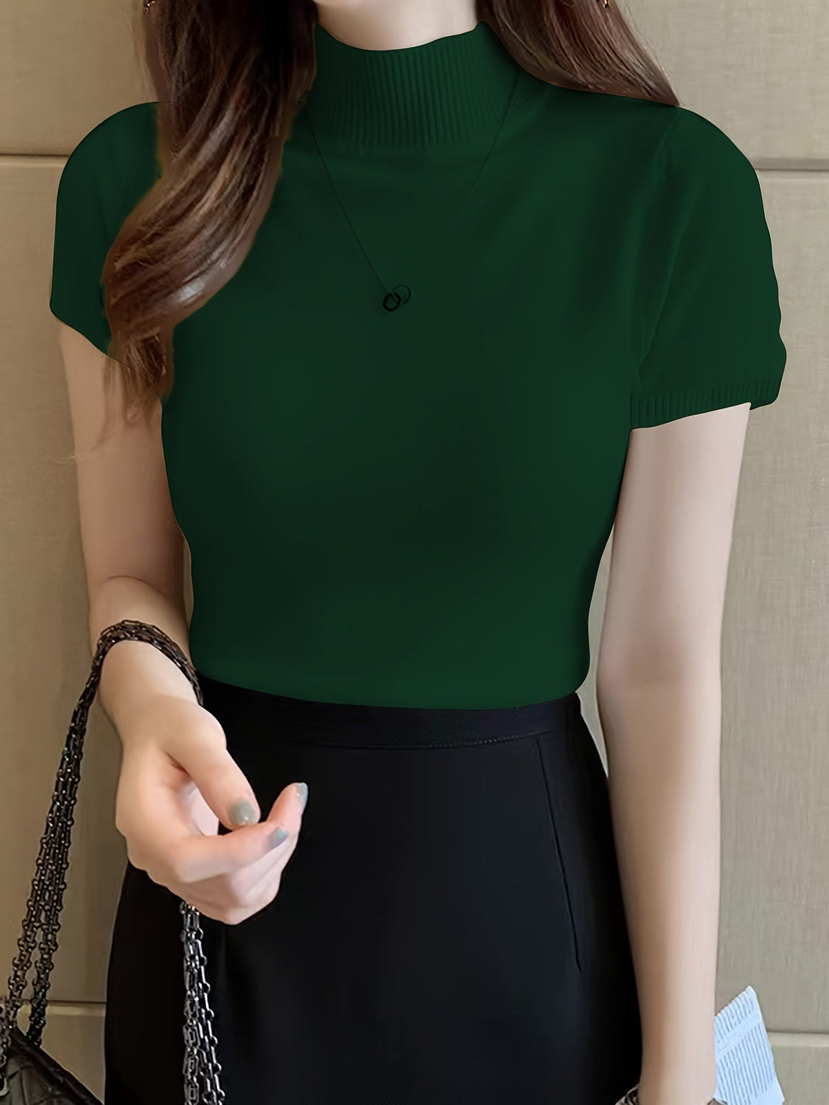 Kessoro women's short-sleeve mock-neck top in one of five colourways, view 22 of 29