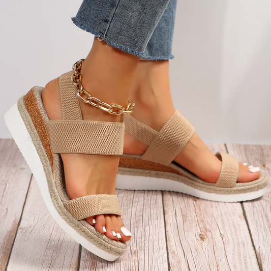 Women's classic orthopedic comfort sandal in brown, black and blue with cushioned sole