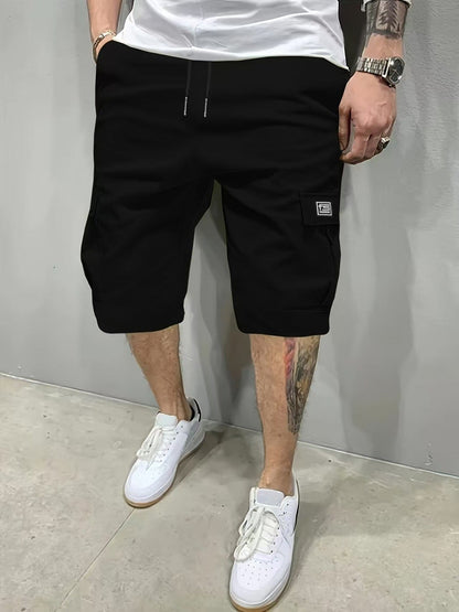 Kessoro men's relaxed drawstring cargo shorts in black, olive green, khaki, brown and grey