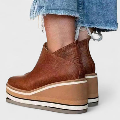 Women's waterproof side-zip ankle boots with a sleek silhouette