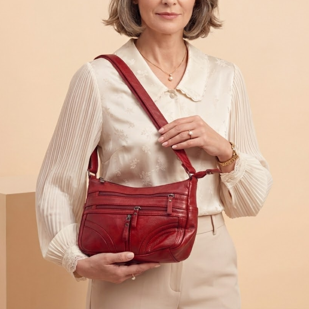Kessoro women's vintage relaxed slouch shoulder bag in red, brown, black, gray, purple and blue