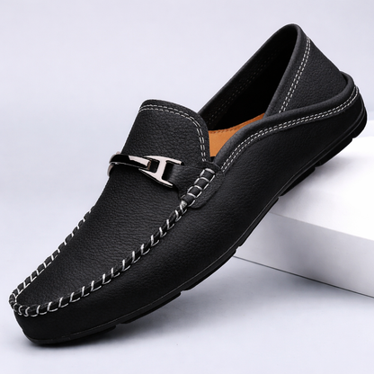 Kessoro men's classic premium slip-on loafers in blue, black and khaki