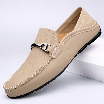 Kessoro men's classic premium slip-on loafers in blue, black and khaki