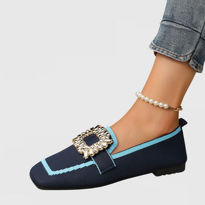 Kessoro women's cushioned comfort slip-on loafers in blue, black, beige, brown and orange