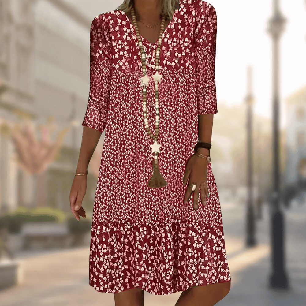 Kessoro women's modern tailored comfort dress in blue, red, brown and green colorways - women's dresses