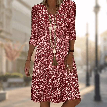 Kessoro women's modern tailored comfort dress in blue, red, brown and green colorways - women's dresses