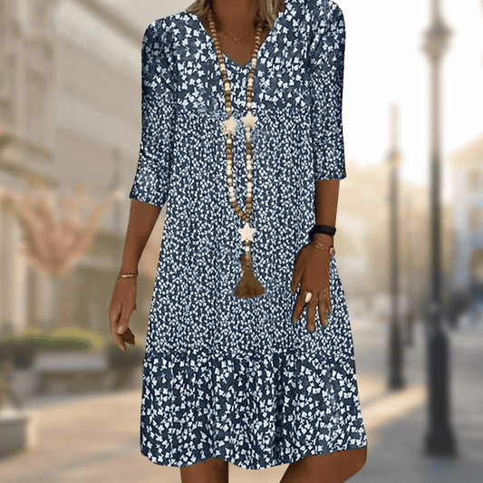 Kessoro women's modern tailored comfort dress in blue, red, brown and green colorways - women's dresses