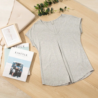 Women's oversized casual cotton T-shirt, front view